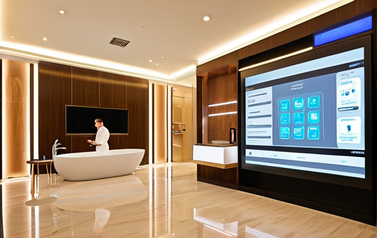 **Prompt 1: Future Hotel Industry & Innovation**
"A sleek, futuristic hotel lobby bathed in warm, inviting light. A diverse guest interacts seamlessly with an advanced AI concierge display, showing personalized service options. In the background, smart room interfaces and sustainable design elements are visible, symbolizing hyper-personalization, technology integration, and eco-friendly practices in the modern hospitality industry."